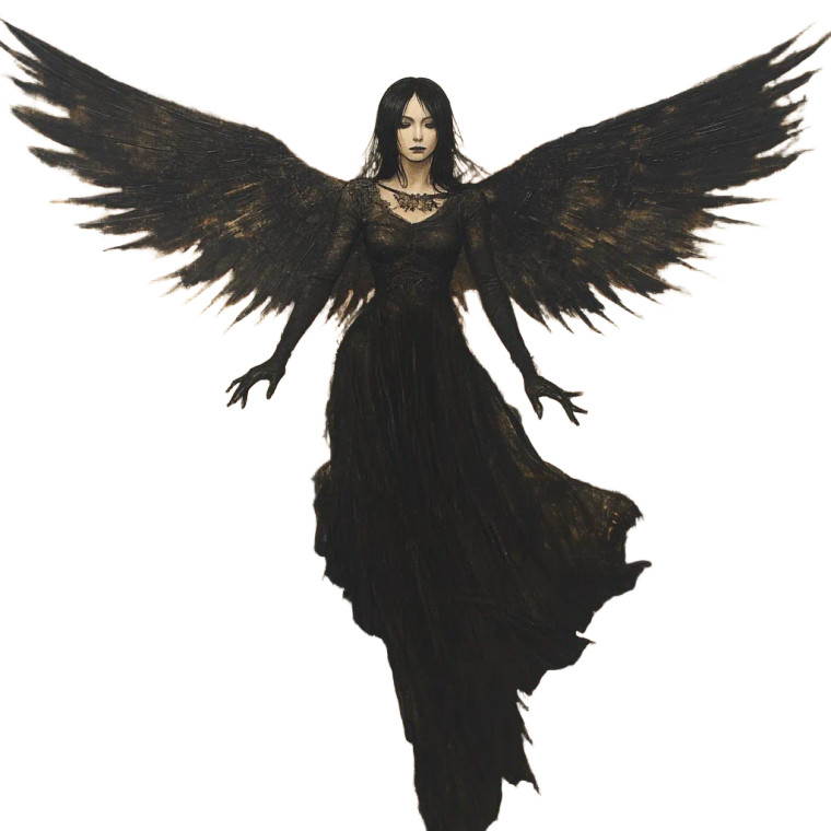 Dark Angel Levitating Vinyl Car Decal Sticker – Waterproof & UV-Resistant 8"