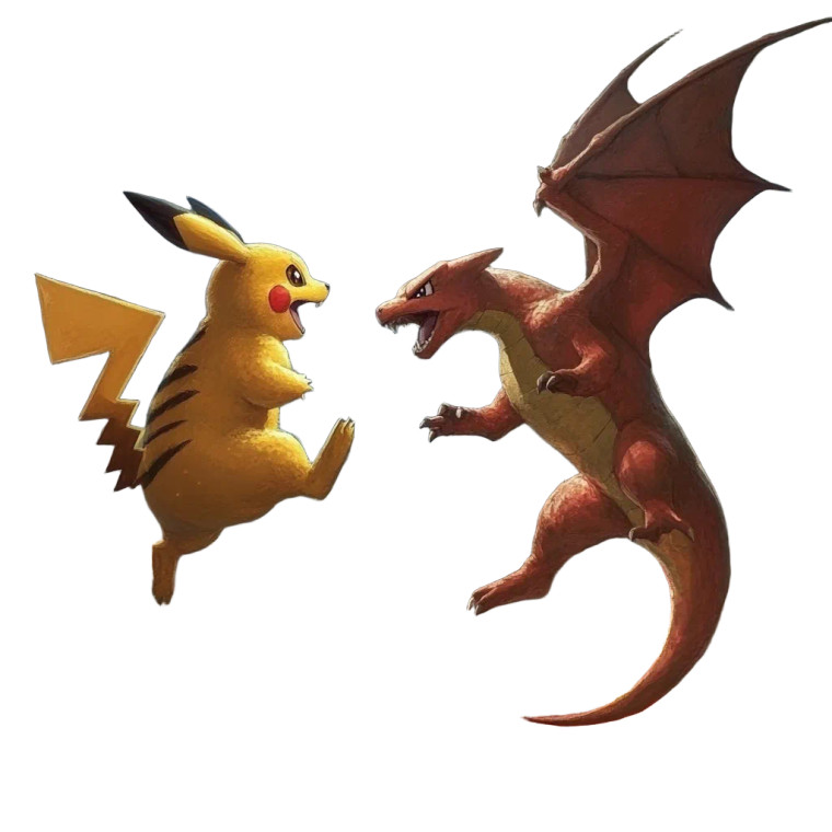 Pikachu Vs Charizard V2 Vinyl Car Decal Sticker – Waterproof & UV-Resistant 8"