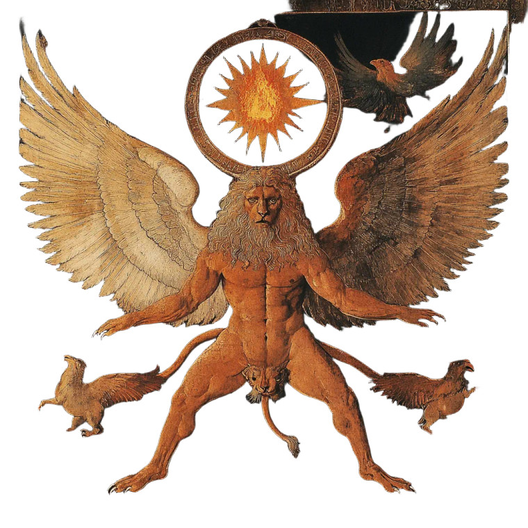 Celestial Four-Faced Cherub Vinyl Car Decal Sticker – Waterproof & UV-Resistant 8"