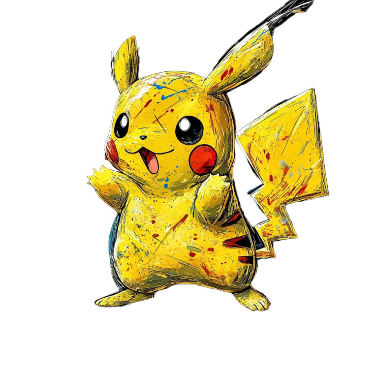 Pikachu Comic Style Vinyl Car Decal Sticker – Waterproof & UV-Resistant 8"