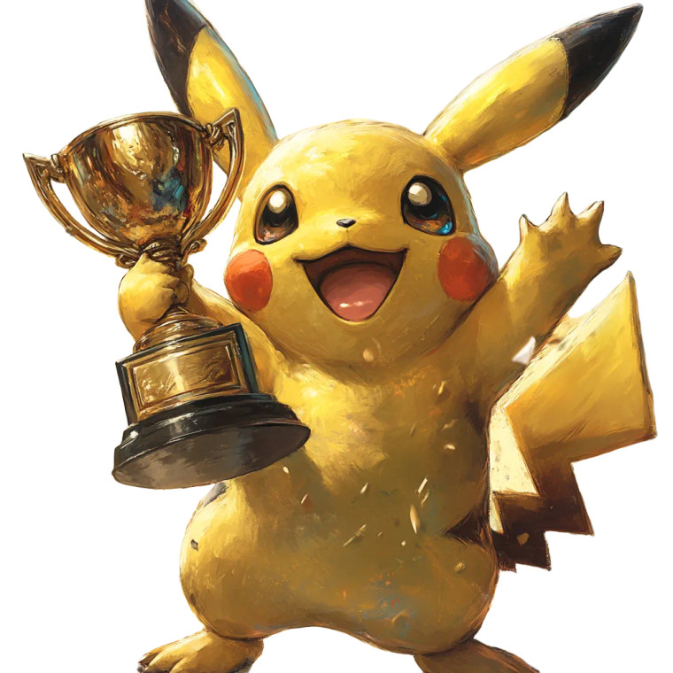 Pikachu Victory Card Vinyl Car Decal Sticker – Waterproof & UV-Resistant 8"