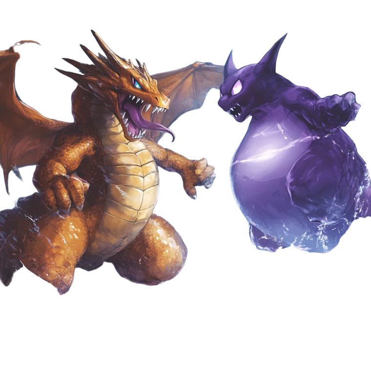 Dragonite Vs Gengar Vinyl Car Decal Sticker – Waterproof & UV-Resistant 8"