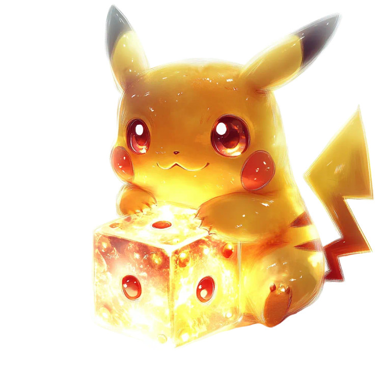 Pikachu Hugs Dice Vinyl Car Decal Sticker – Waterproof & UV-Resistant 8"