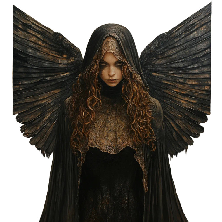 Gothic Death Angel Vinyl Car Decal Sticker – Waterproof & UV-Resistant 8"