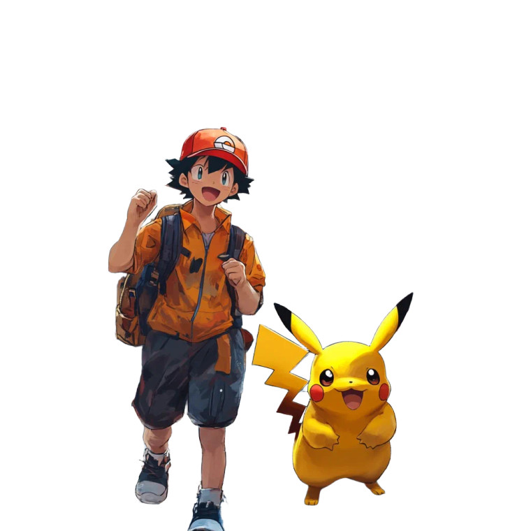 Satoshi And Pikachu Vinyl Car Decal Sticker – Waterproof & UV-Resistant 8"