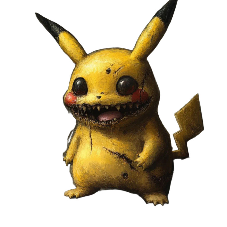 Creepy Pikachu Vinyl Car Decal Sticker – Waterproof & UV-Resistant 8"