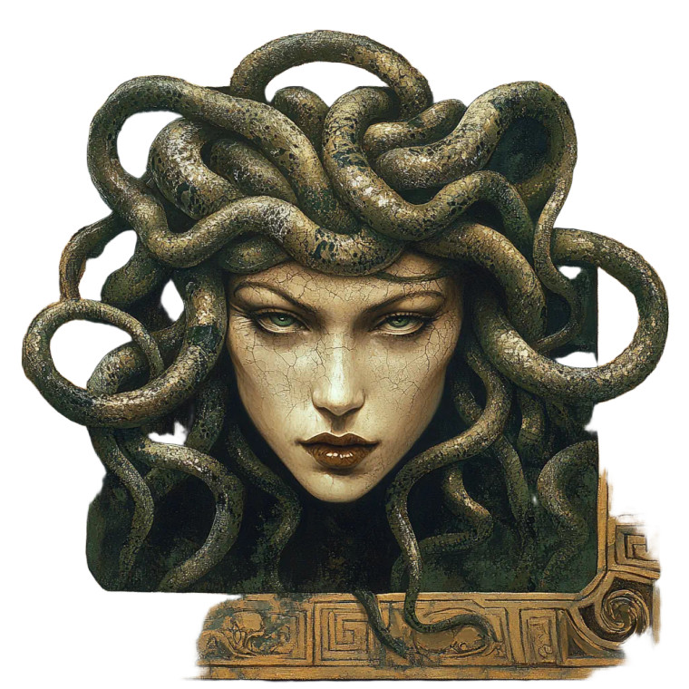 Medusa Art Deco Vinyl Car Decal Sticker – Waterproof & UV-Resistant 8"