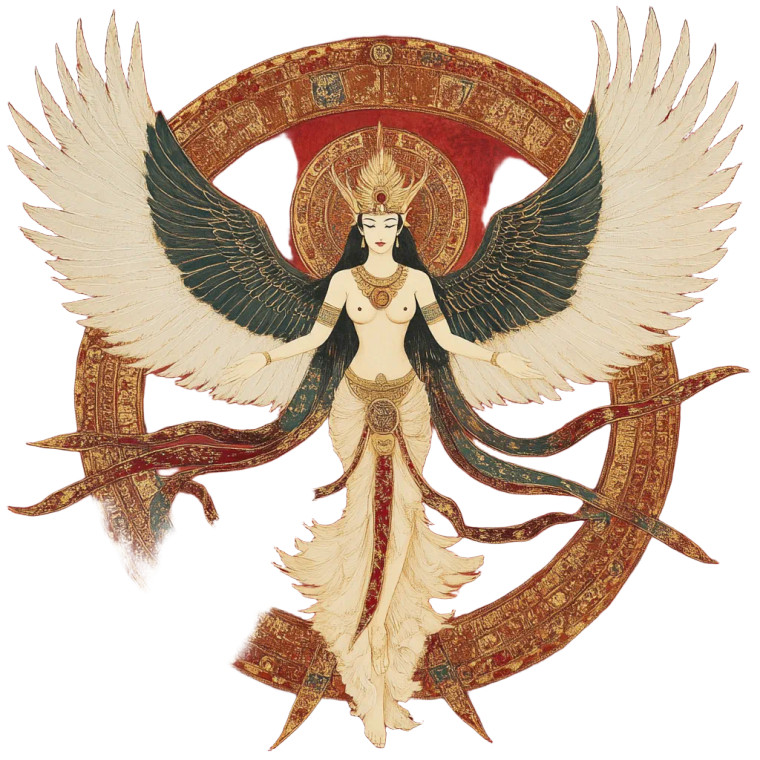 Goddess Isis Thangka Vinyl Car Decal Sticker – Waterproof & UV-Resistant 8"