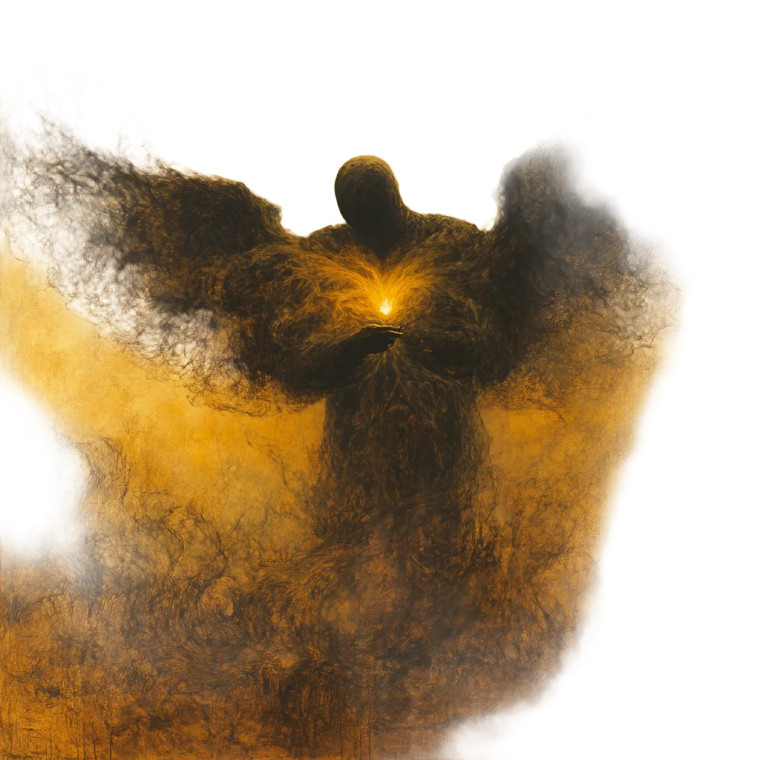 Smoke-Winged Figure Vinyl Car Decal Sticker – Waterproof & UV-Resistant 8"