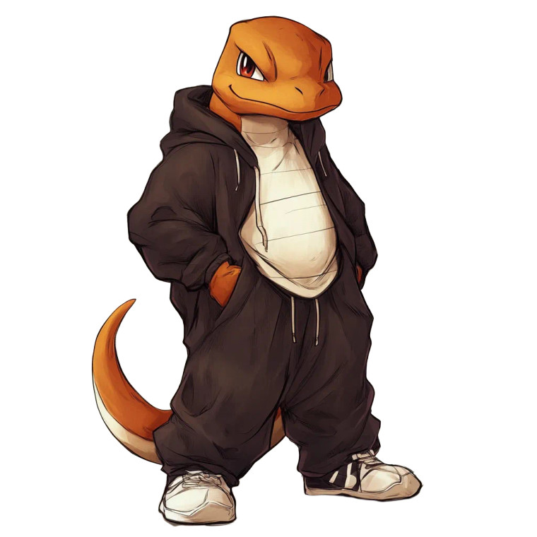 Charizard In Sweats Vinyl Car Decal Sticker – Waterproof & UV-Resistant 8"