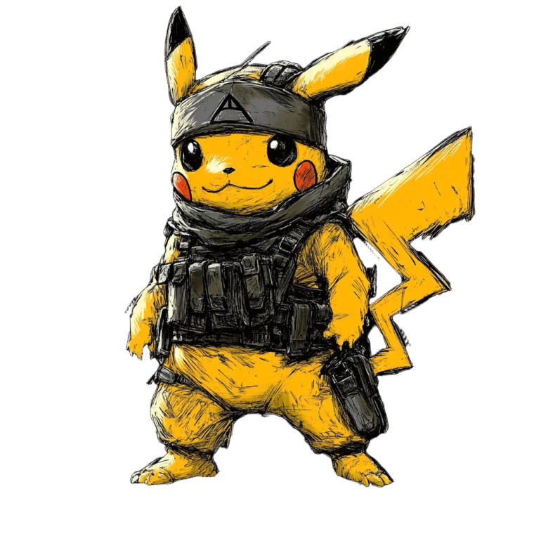Pikachu As Solid Snake Vinyl Car Decal Sticker – Waterproof & UV-Resistant 8"