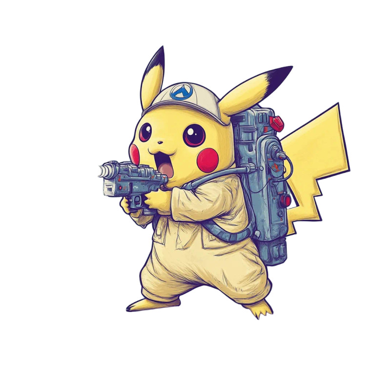 Pikachu Ghostbuster Vinyl Car Decal Sticker – Waterproof & UV-Resistant 8"