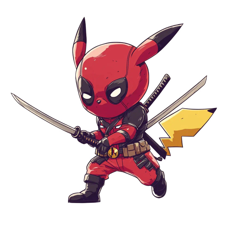 Deadpool Pikachu Hybrid Vinyl Car Decal Sticker – Waterproof & UV-Resistant 8"