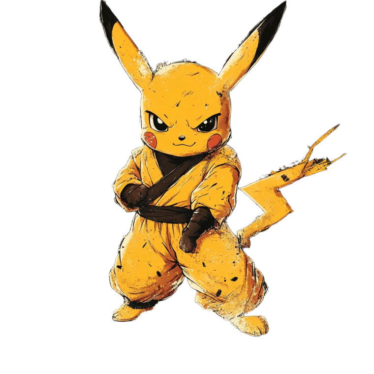 Pikachu Bruce Lee Vinyl Car Decal Sticker – Waterproof & UV-Resistant 8"