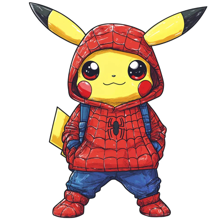 Pikachu Spiderman Vinyl Car Decal Sticker – Waterproof & UV-Resistant 8"