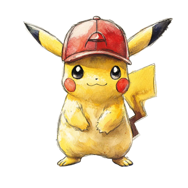 Watercolor Pikachu V3 Vinyl Car Decal Sticker – Waterproof & UV-Resistant 8"