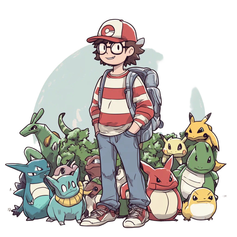 Waldo Pokemon Trainer Vinyl Car Decal Sticker – Waterproof & UV-Resistant 8"