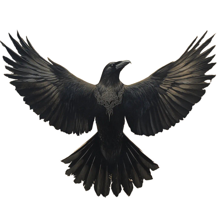 Nordic Raven Symbol Vinyl Car Decal Sticker – Waterproof & UV-Resistant 8"