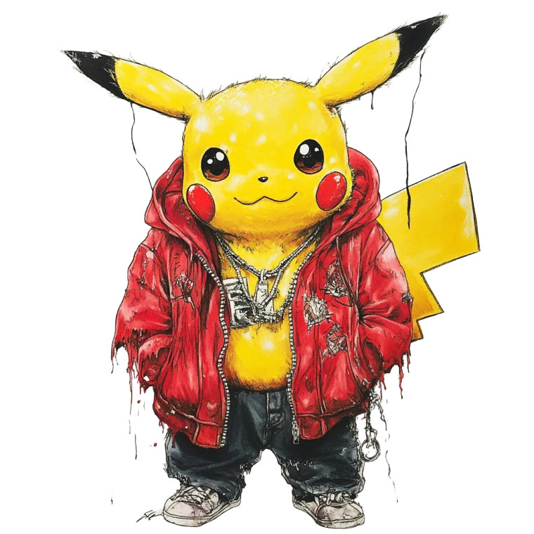 Pikachu Art V2 Vinyl Car Decal Sticker – Waterproof & UV-Resistant 8"