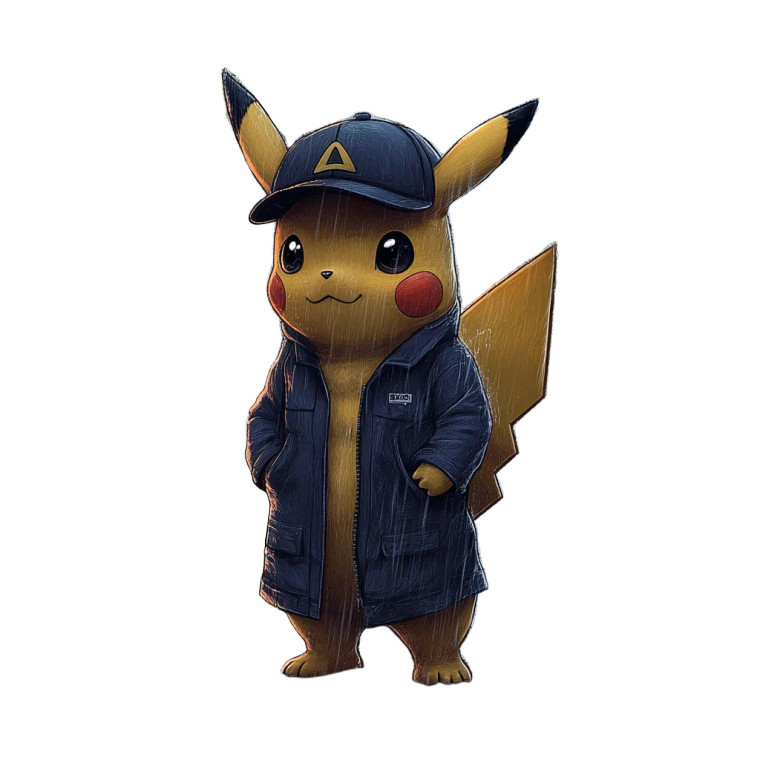 Detective Pikachu Storm Vinyl Car Decal Sticker – Waterproof & UV-Resistant 8"