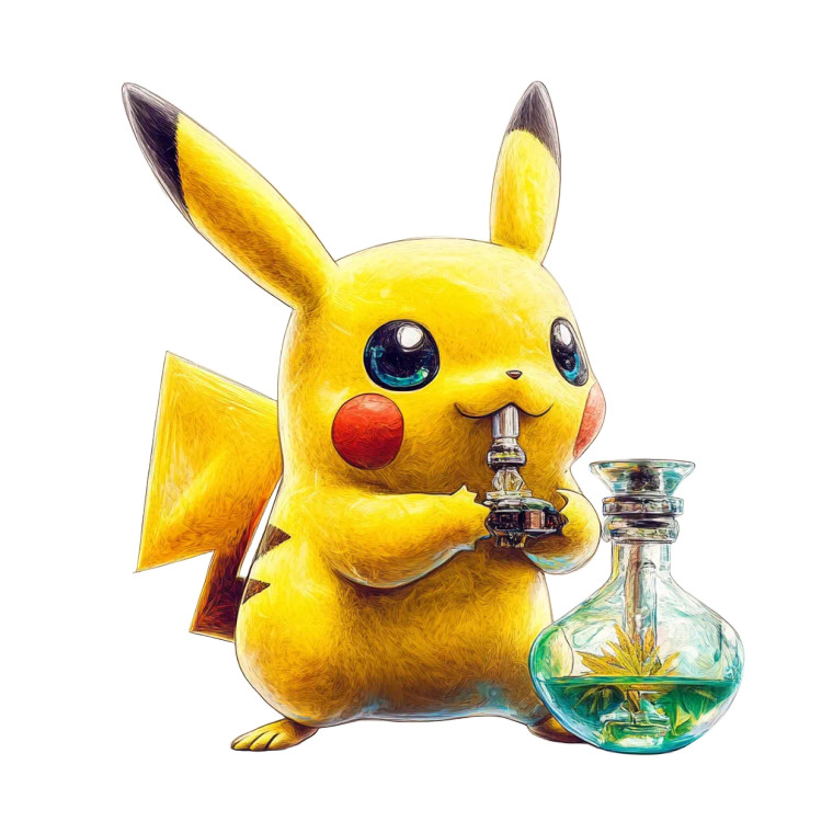 Pikachu Smoking Dab Vinyl Car Decal Sticker – Waterproof & UV-Resistant 8"