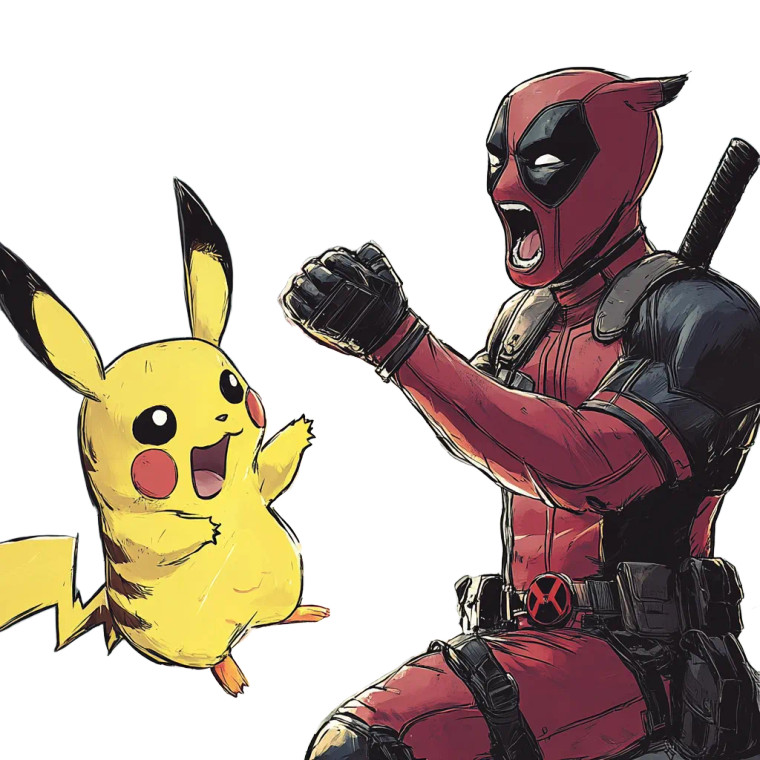 Deadpool Vs Pikachu Vinyl Car Decal Sticker – Waterproof & UV-Resistant 8"