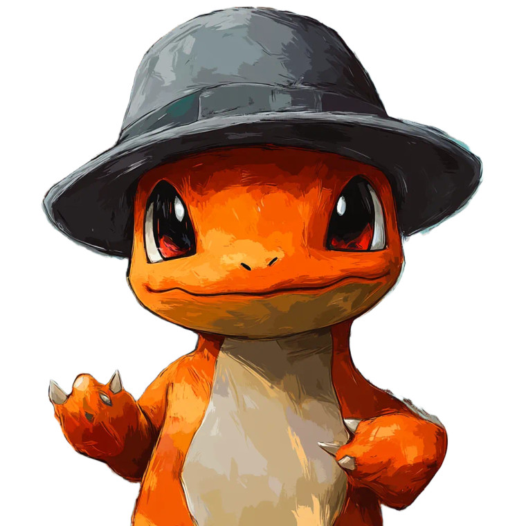 Van Gogh Charmander Vinyl Car Decal Sticker – Waterproof & UV-Resistant 8"