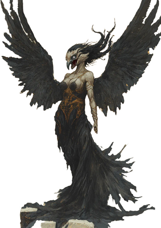 Fantasy Harpy Transformation Vinyl Car Decal Sticker – Waterproof & UV-Resistant 8"