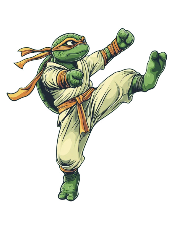 Ninja Turtle Kick Vinyl Car Decal Sticker – Waterproof & UV-Resistant 8"