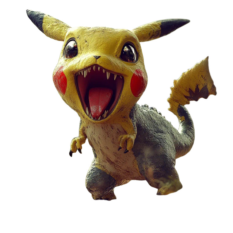 Pikachu T-Rex Fusion Vinyl Car Decal Sticker – Waterproof & UV-Resistant 8"
