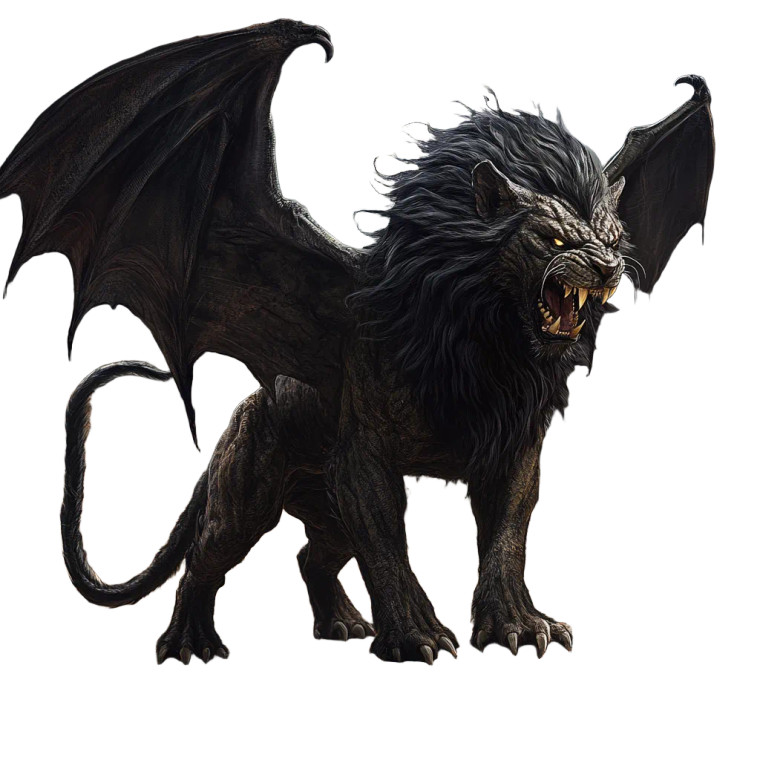 Menacing Manticore Close-Up Vinyl Car Decal Sticker – Waterproof & UV-Resistant 8"