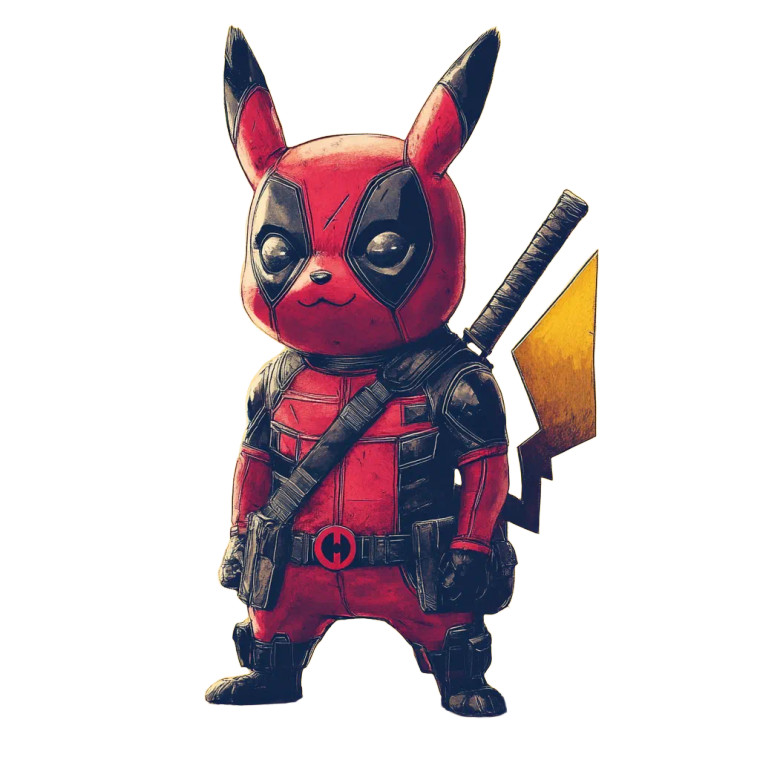 Pikachu Deadpool Vinyl Car Decal Sticker – Waterproof & UV-Resistant 8"
