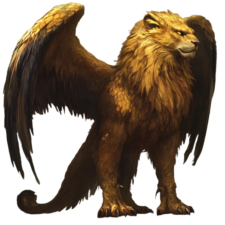 Majestic Golden Gryphon Vinyl Car Decal Sticker – Waterproof & UV-Resistant 8"