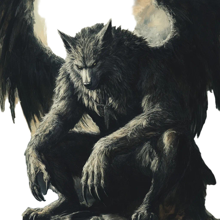 Werewolf Angel Vinyl Car Decal Sticker – Waterproof & UV-Resistant 8"