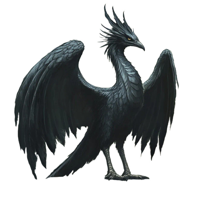 Ancient Corvid Dragon Vinyl Car Decal Sticker – Waterproof & UV-Resistant 8"