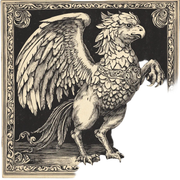 Medieval Gryphon Print Vinyl Car Decal Sticker – Waterproof & UV-Resistant 8"