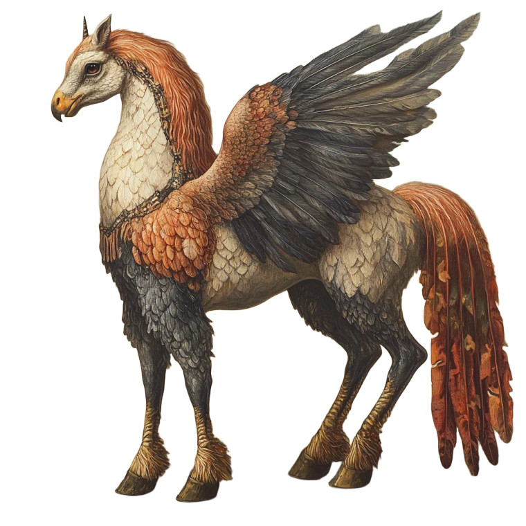 Feathered Hawk-Horse Vinyl Car Decal Sticker – Waterproof & UV-Resistant 8"