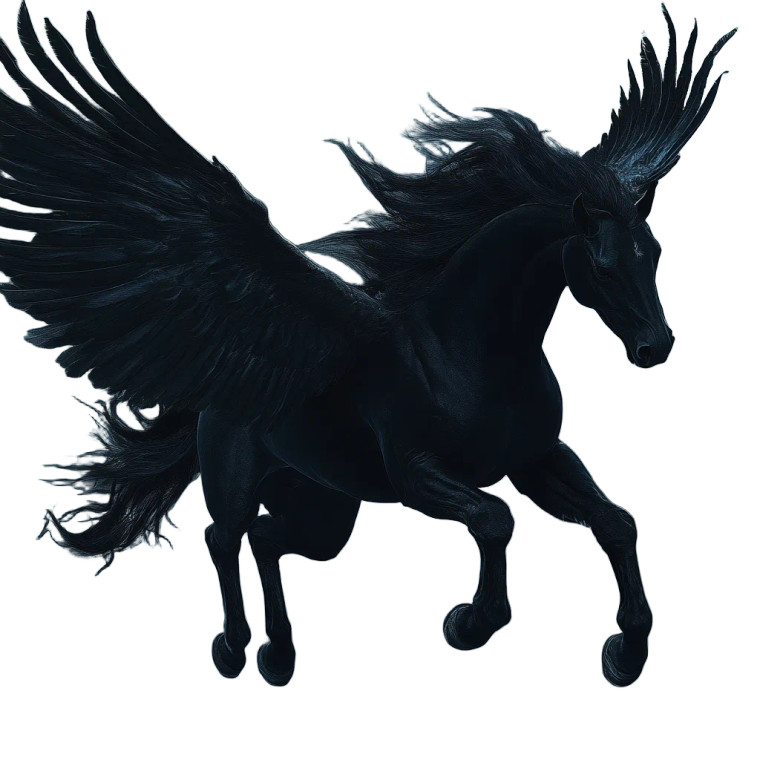 Black Pegasus Flying Vinyl Car Decal Sticker – Waterproof & UV-Resistant 8"