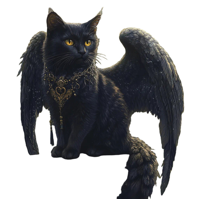 Majestic Winged Cat Vinyl Car Decal Sticker – Waterproof & UV-Resistant 8"