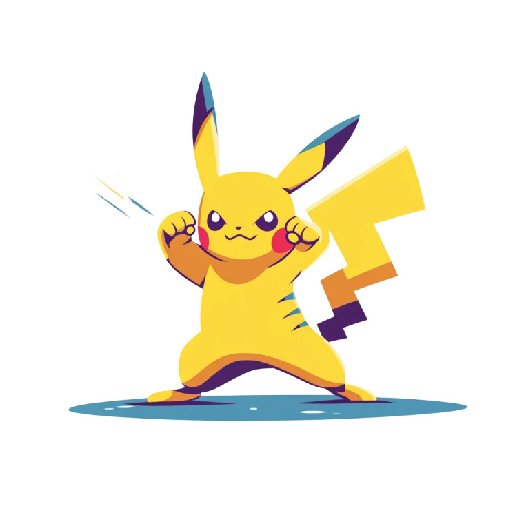 Fighting Pikachu Vinyl Car Decal Sticker – Waterproof & UV-Resistant 8"