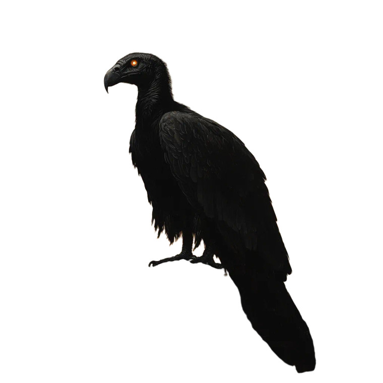 Black Vulture Silhouette Vinyl Car Decal Sticker – Waterproof & UV-Resistant 8"