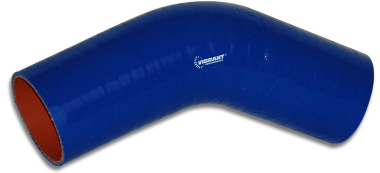 Vibrant 3 Inch 45 Degree Elbow Intercooler Hose Coupling | Blue Silicone 4 Ply Reinforced | High Temp High Boost