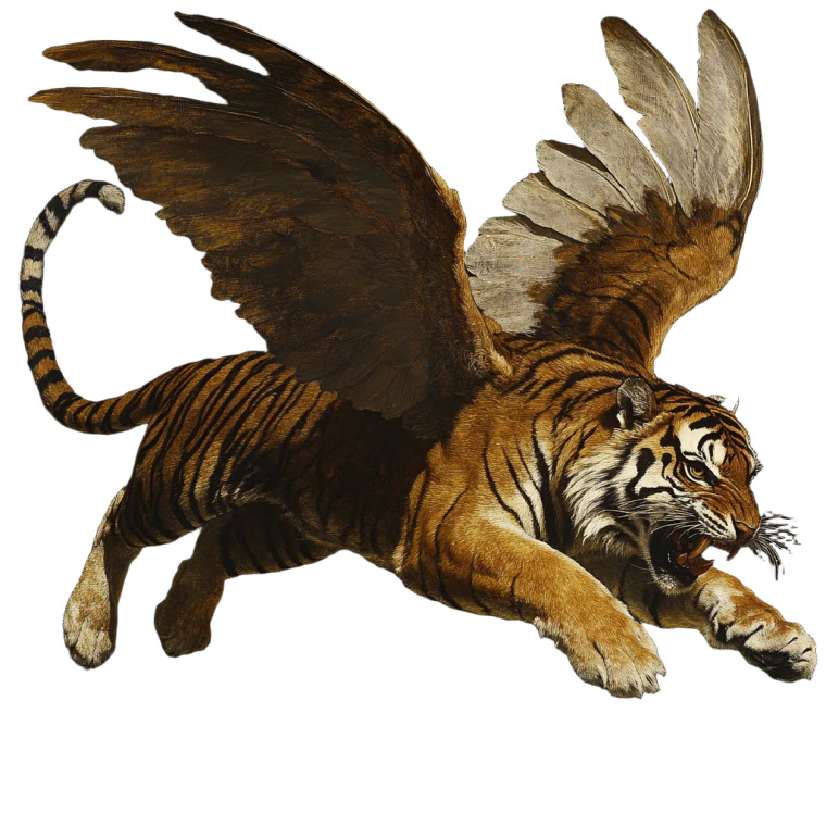 Winged Tiger Fall Vinyl Car Decal Sticker – Waterproof & UV-Resistant 8"