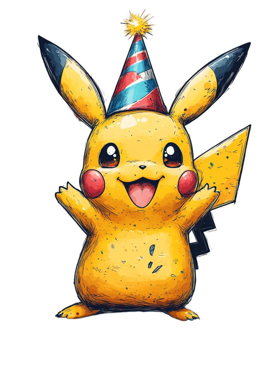 Cute Pikachu Birthday Vinyl Car Decal Sticker – Waterproof & UV-Resistant 8"