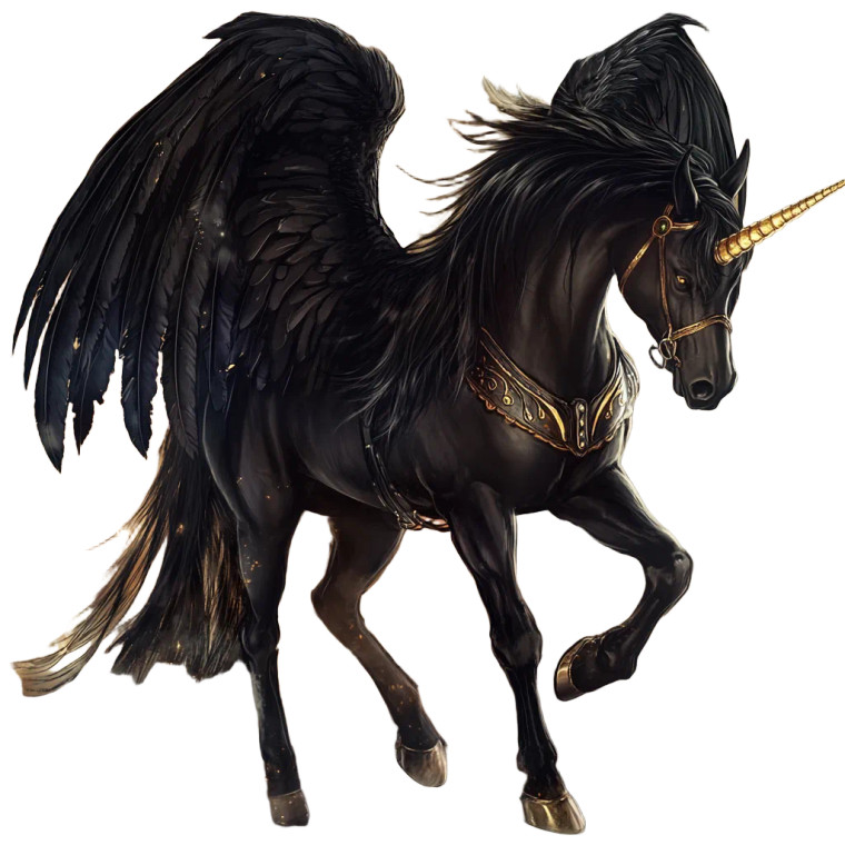 Black Winged Unicorn Vinyl Car Decal Sticker – Waterproof & UV-Resistant 8"
