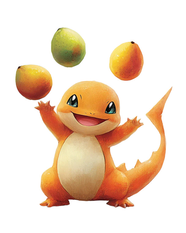 Juggling Charmander Vinyl Car Decal Sticker – Waterproof & UV-Resistant 8"