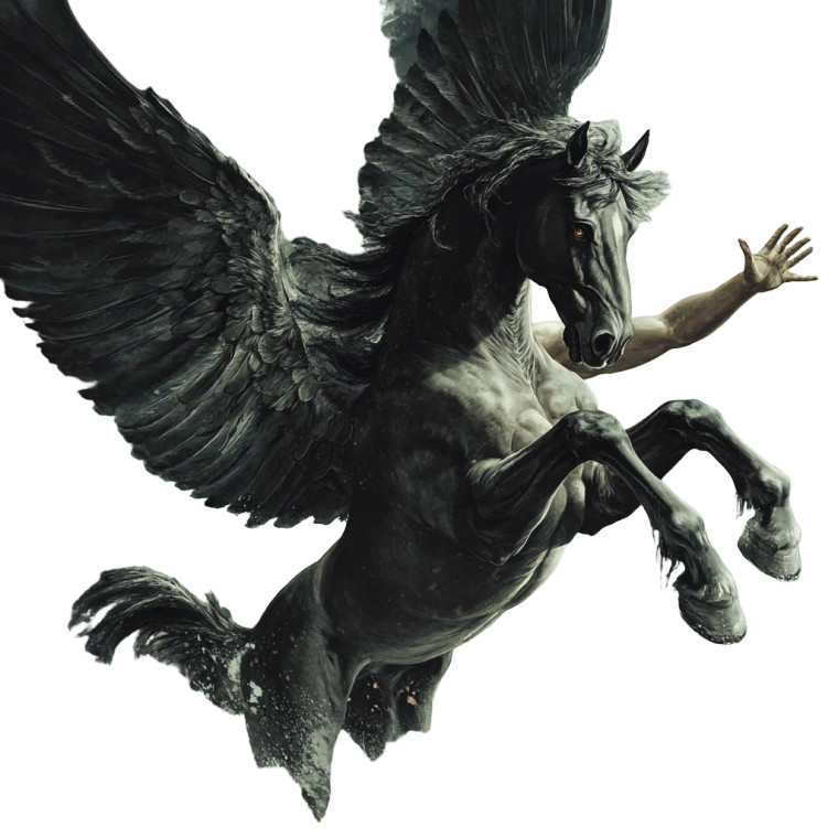 Catching Winged Horse Vinyl Car Decal Sticker – Waterproof & UV-Resistant 8"