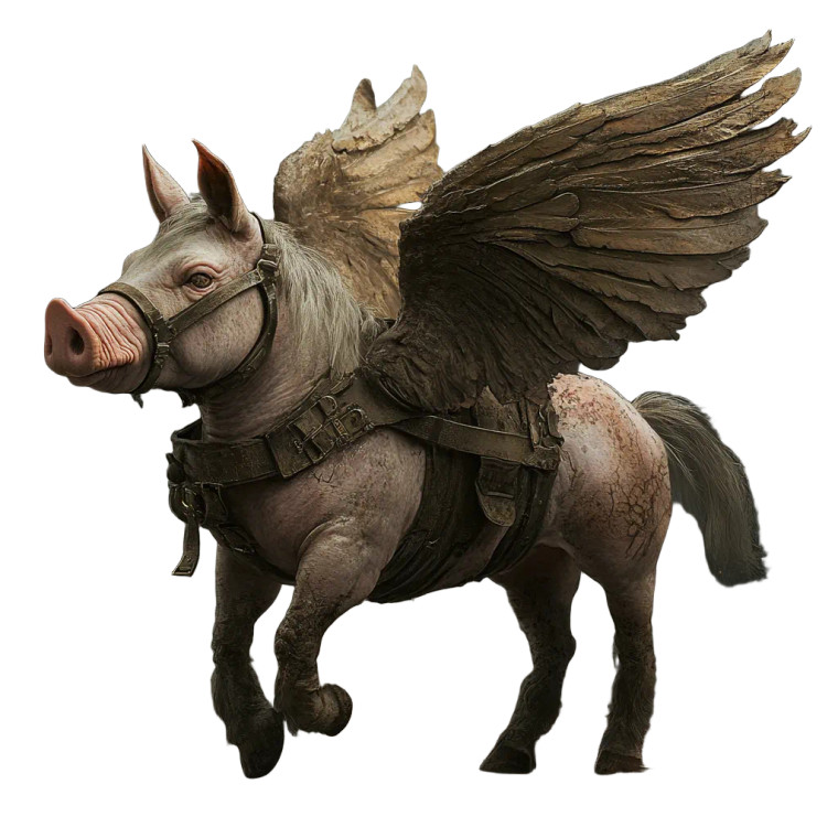 Pegasus Pig Vinyl Car Decal Sticker – Waterproof & UV-Resistant 8"