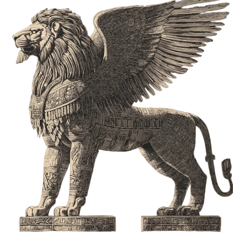 Assyrian Winged Lion Vinyl Car Decal Sticker – Waterproof & UV-Resistant 8"