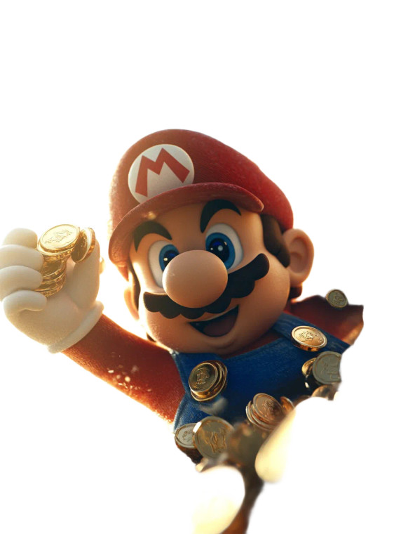 Super Mario Eating Coins Vinyl Car Decal Sticker – Waterproof & UV-Resistant 8"